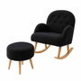 Atelier Del Sofa Conjunto de Sillón y Puff Dügmeli - Negro